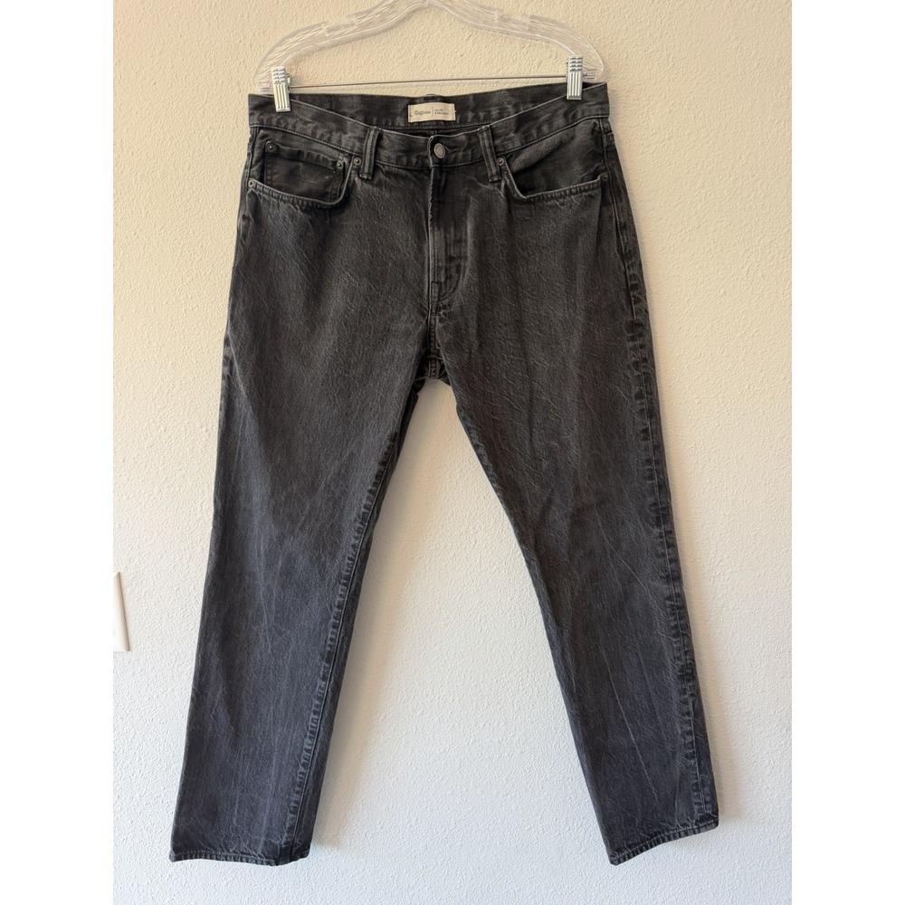Gap‎ 1969 Men's Straight Leg Black Wash Denim 34x32 100% Cotton Classic